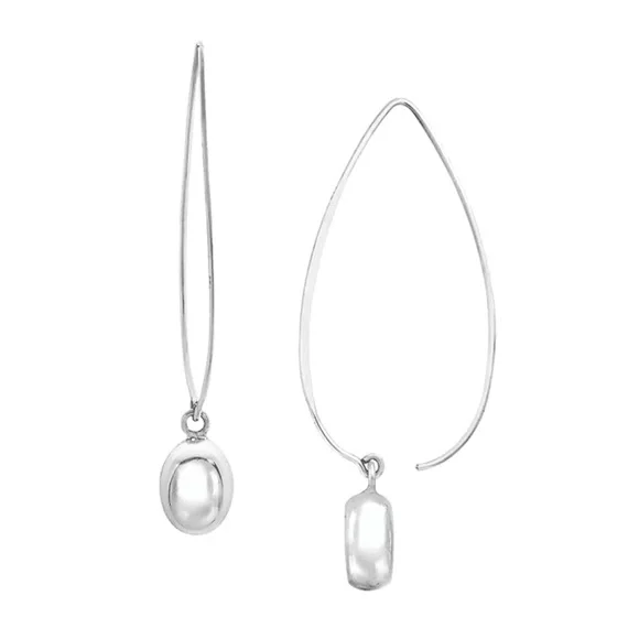 Silpada Vintage Sterling Silver Larger Size Drop Silver Bead Threader Earrings - Picture 5 of 9